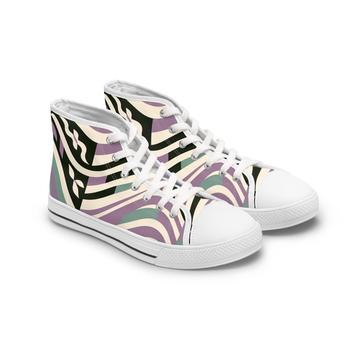 "Kente Kicks: The Afrocentric Stride" - Womn's High top Sneakers