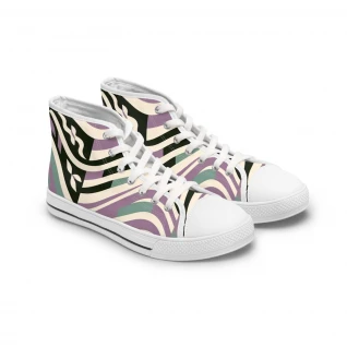 "Kente Kicks: The Afrocentric Stride" - Womn's High top Sneakers