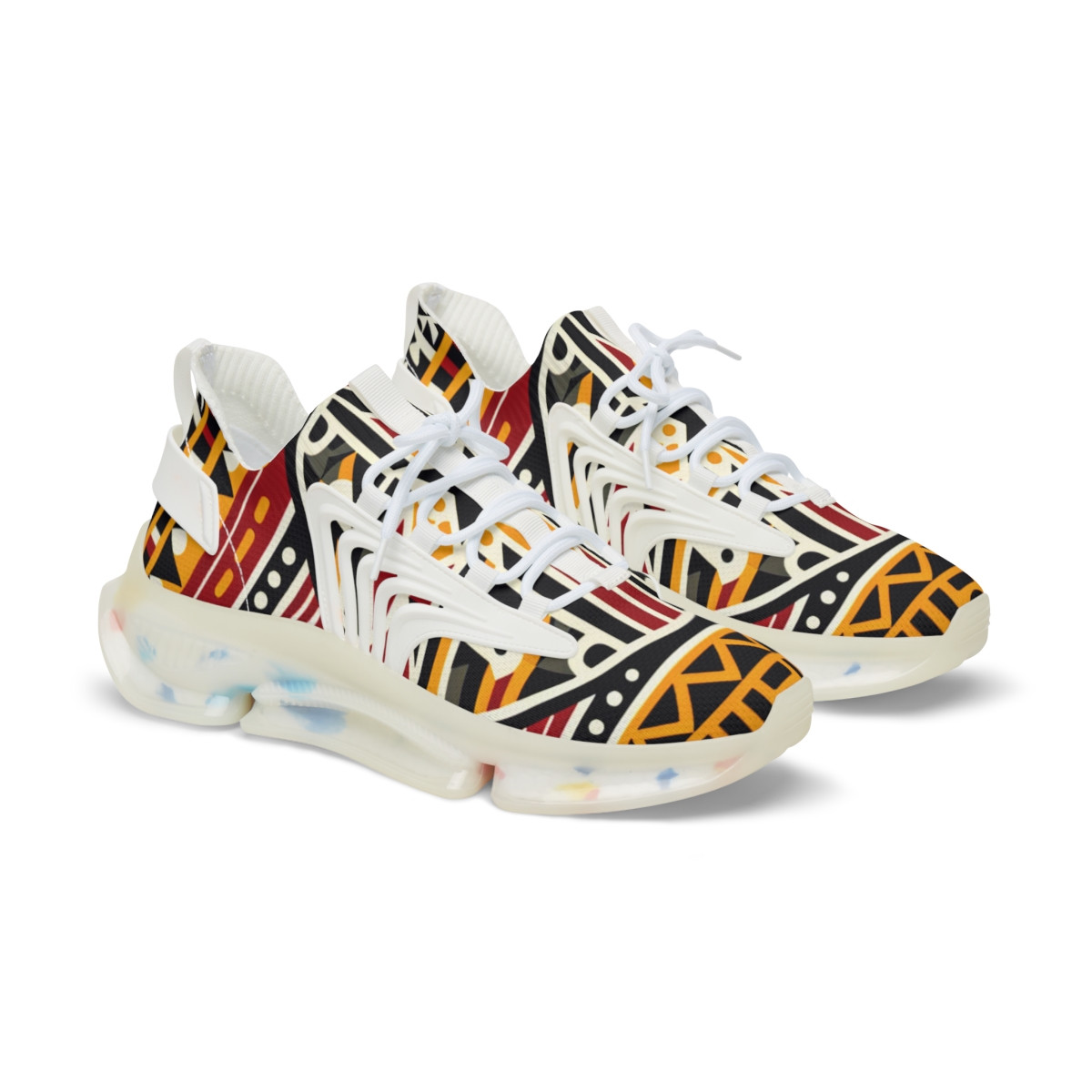 "Afrocentric Stride: Kente Kaleidoscope Sneakers" - Men's Mesh Sneaker
