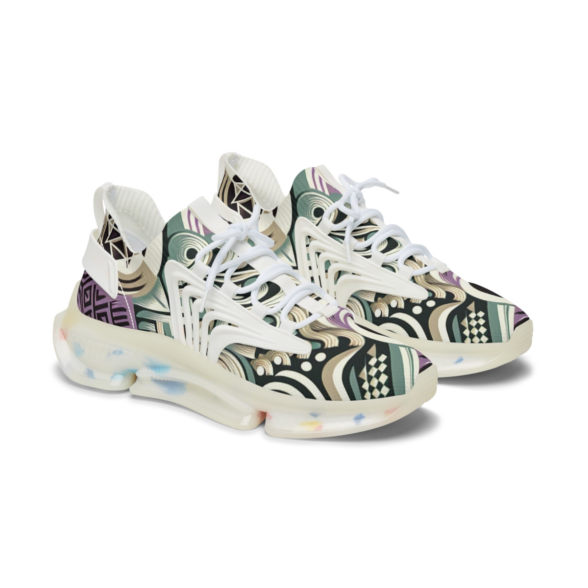 "AfroFusion Kente Kicks" - Women's Mesh Sneaker