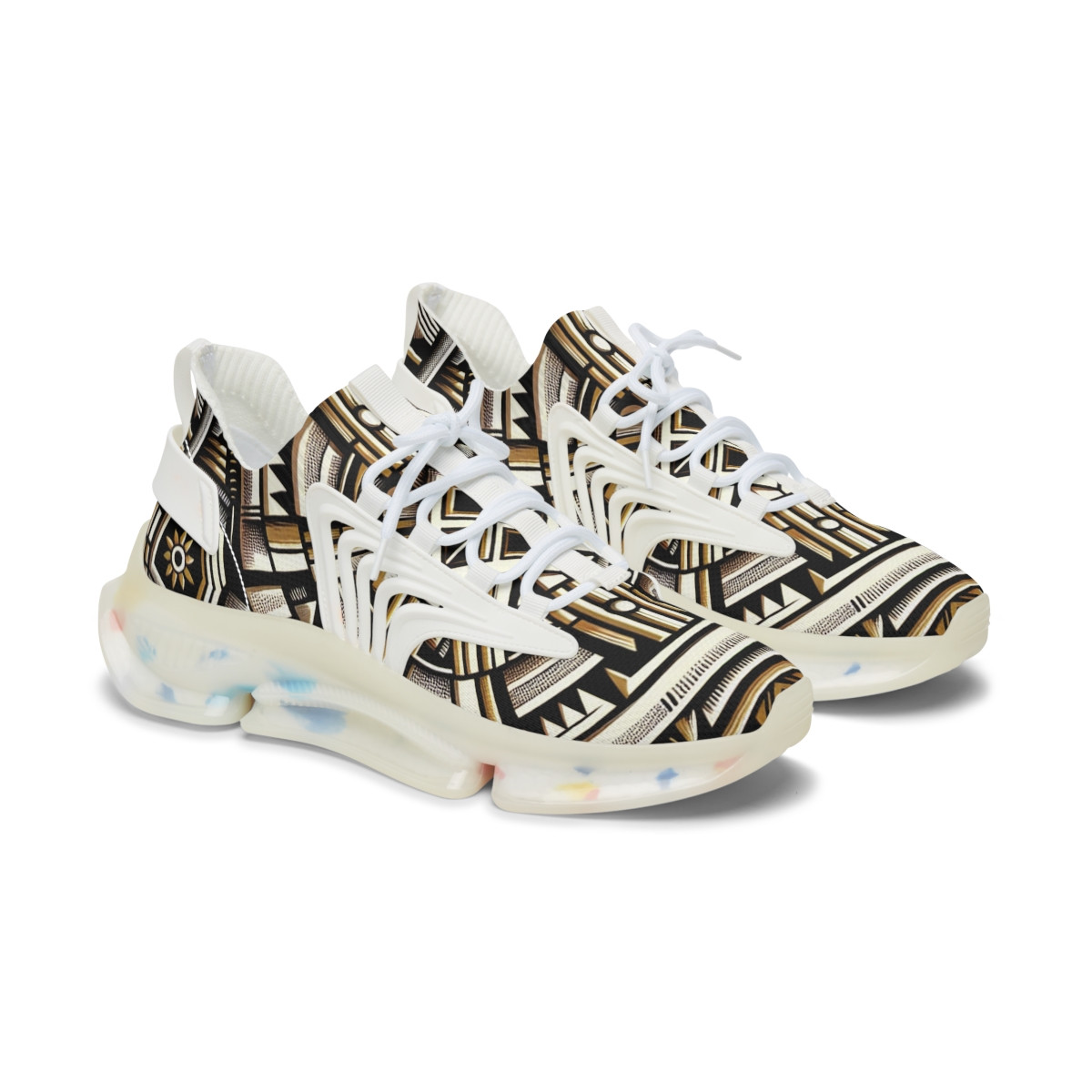 "AfroStride KenteKicks" - Women's Mesh Sneaker