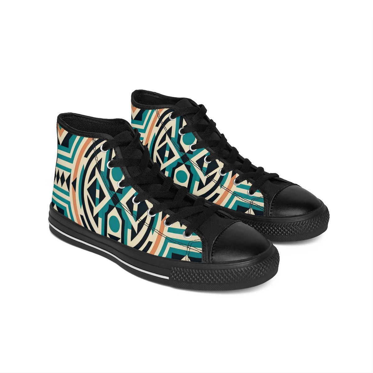 "Kente Kaleidoscope Kicks" - Men's Classic Sneakers