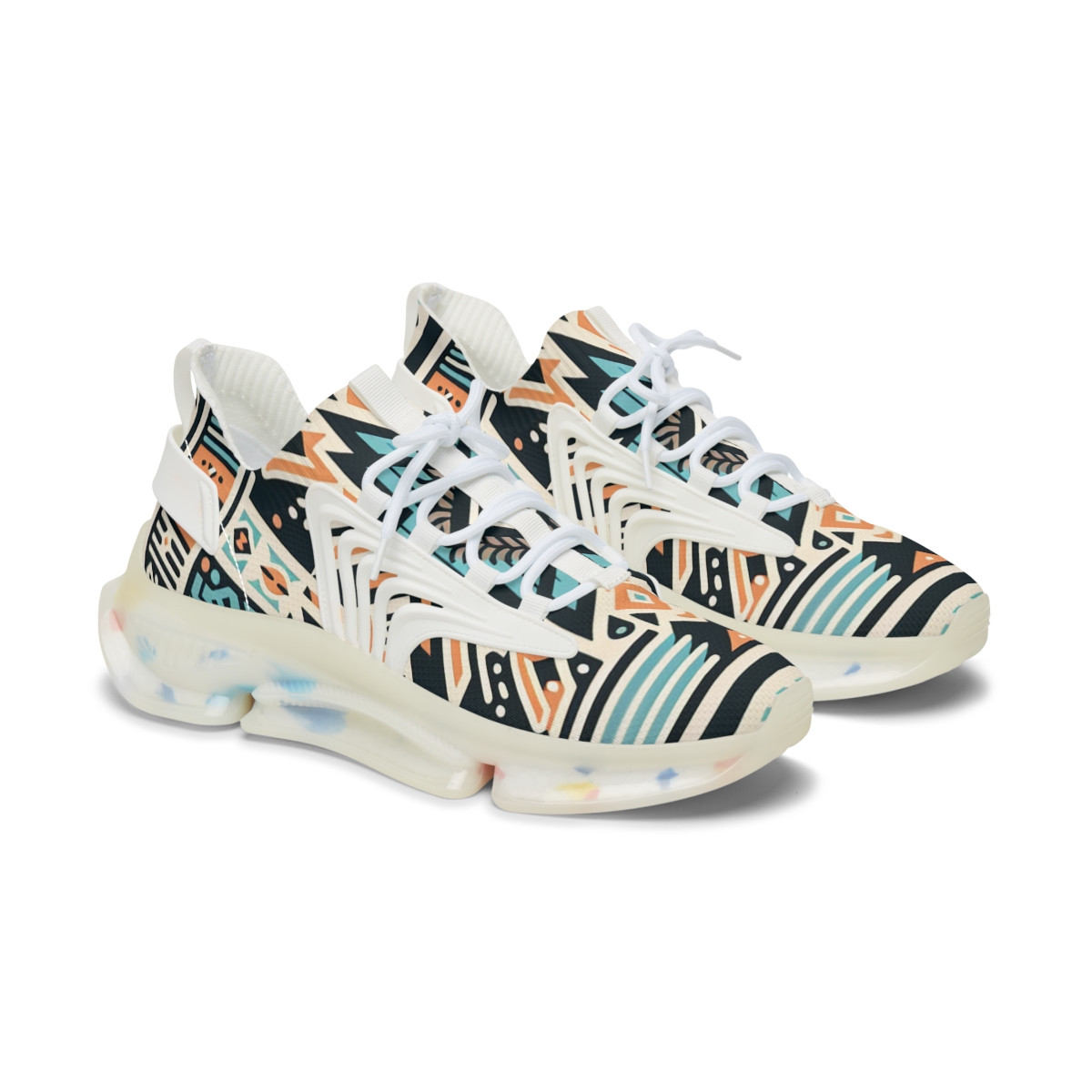 "AfroStride Kente Kicks" - Women's Mesh Sneaker