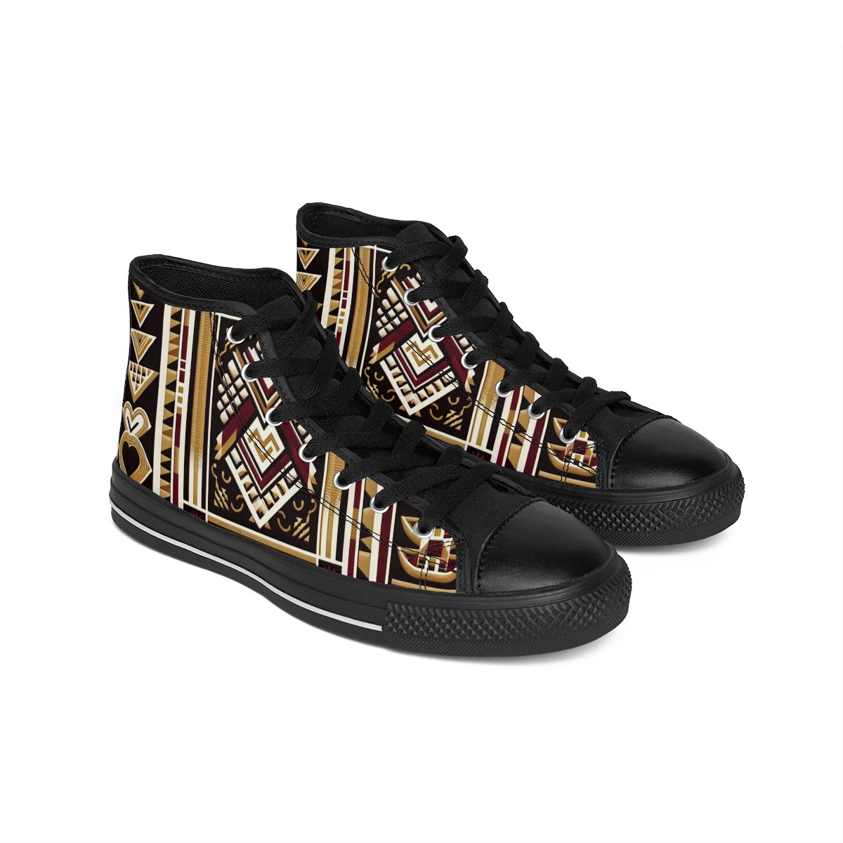 "AfroStride Kente Kicks" - Women's Classic Sneakers