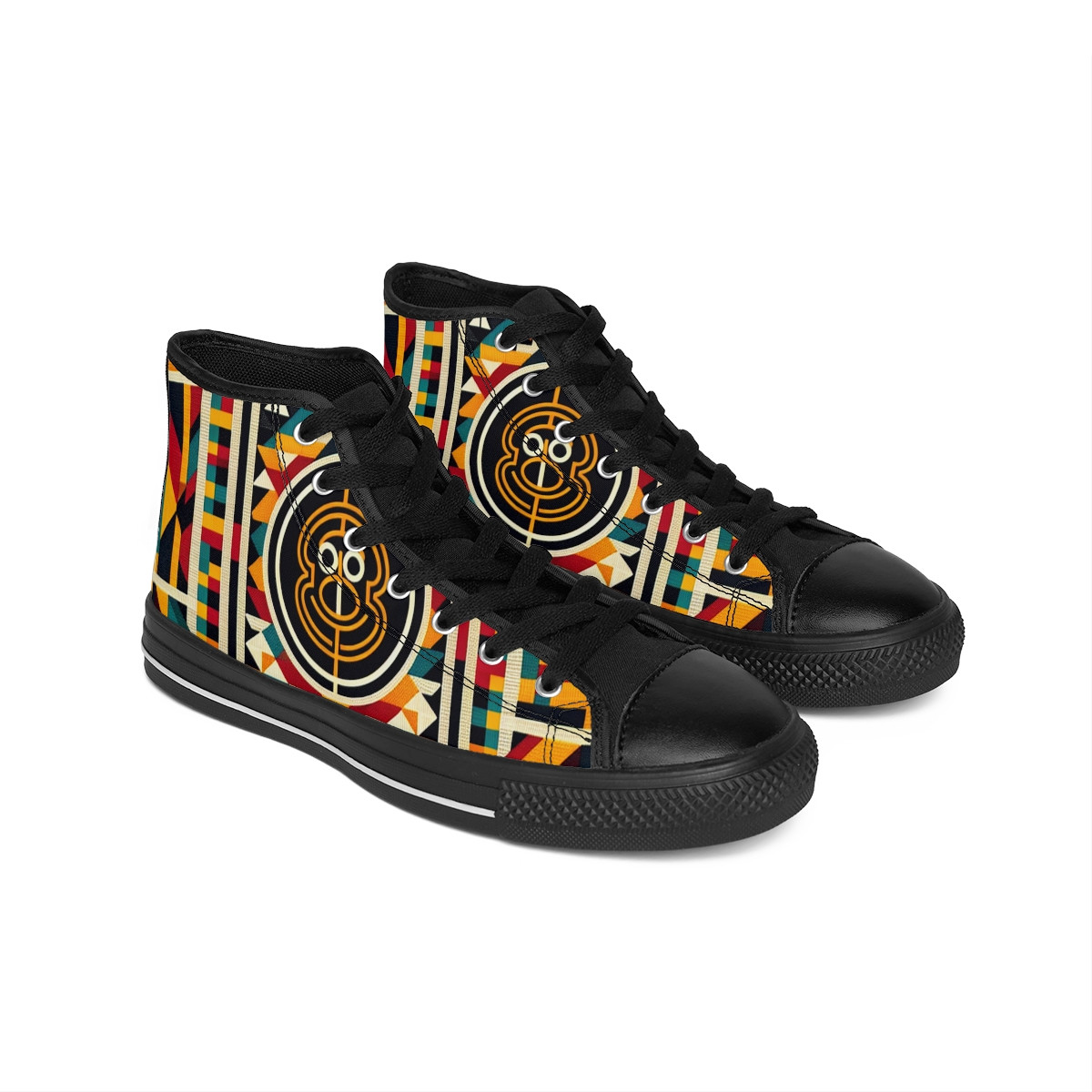 "AfroStride Kente Kicks" - Women's Classic Sneakers