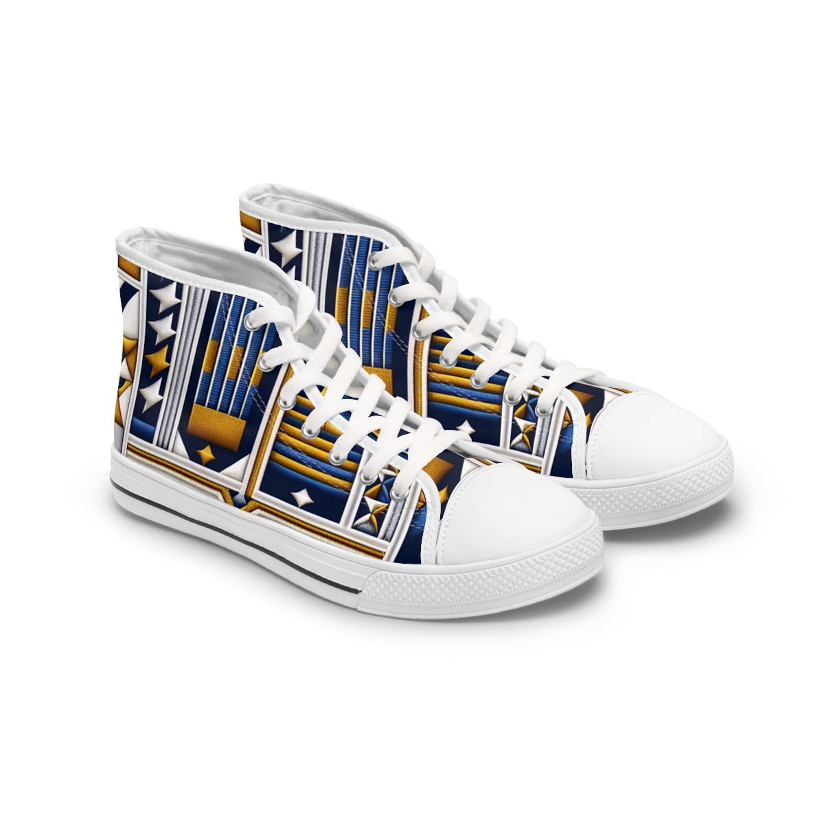 "ColorStride Kente Kicks" - Womn's High top Sneakers
