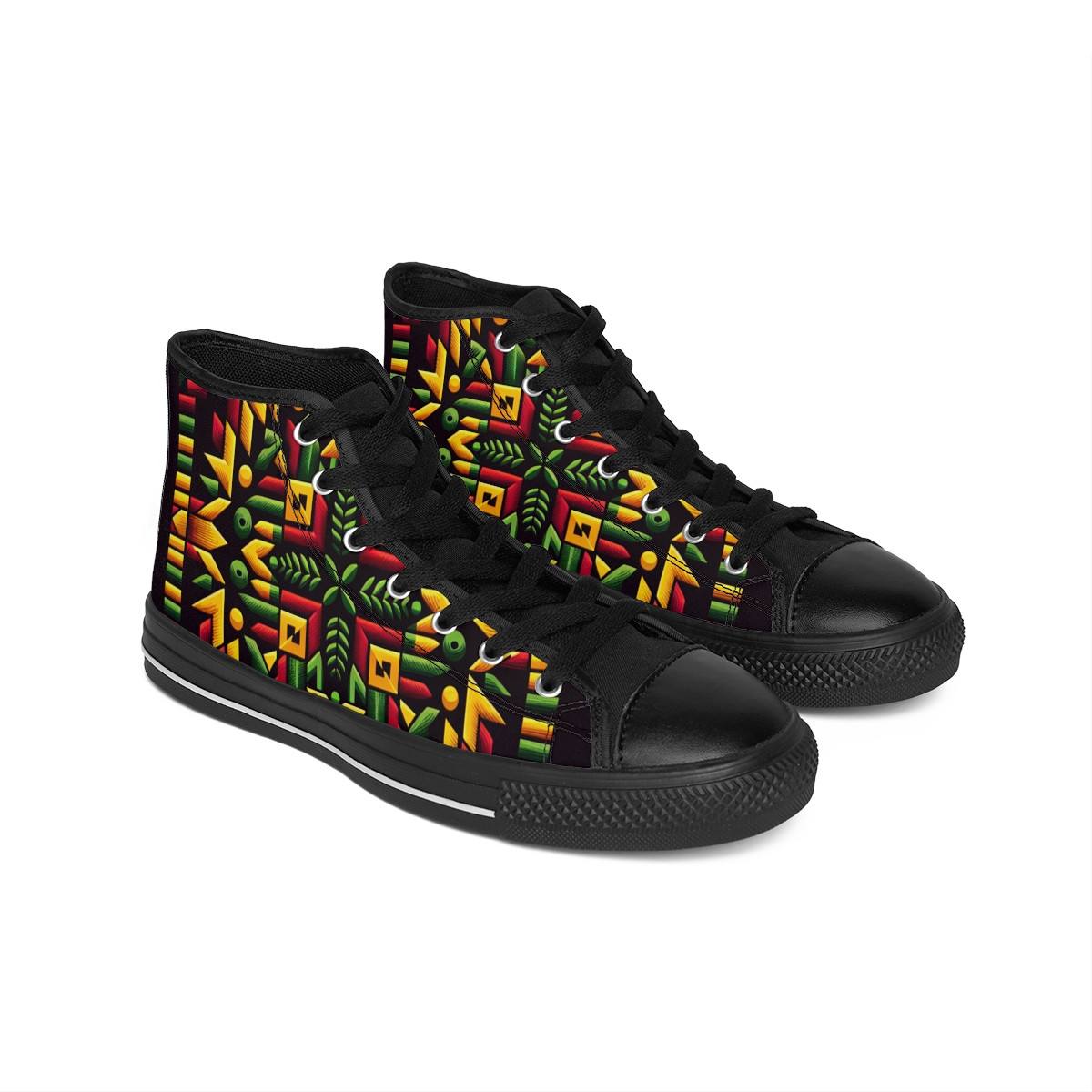 "AfroFusion Kente Kicks" - Men's Classic Sneakers