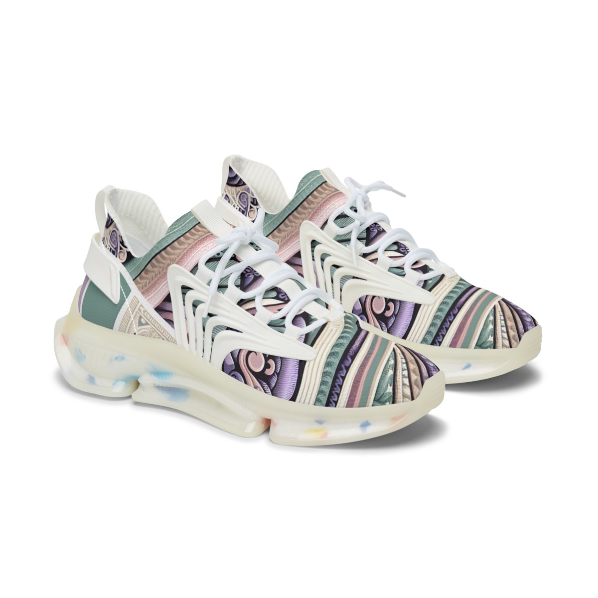 "AfroVibrance Kente Kicks" - Women's Mesh Sneaker