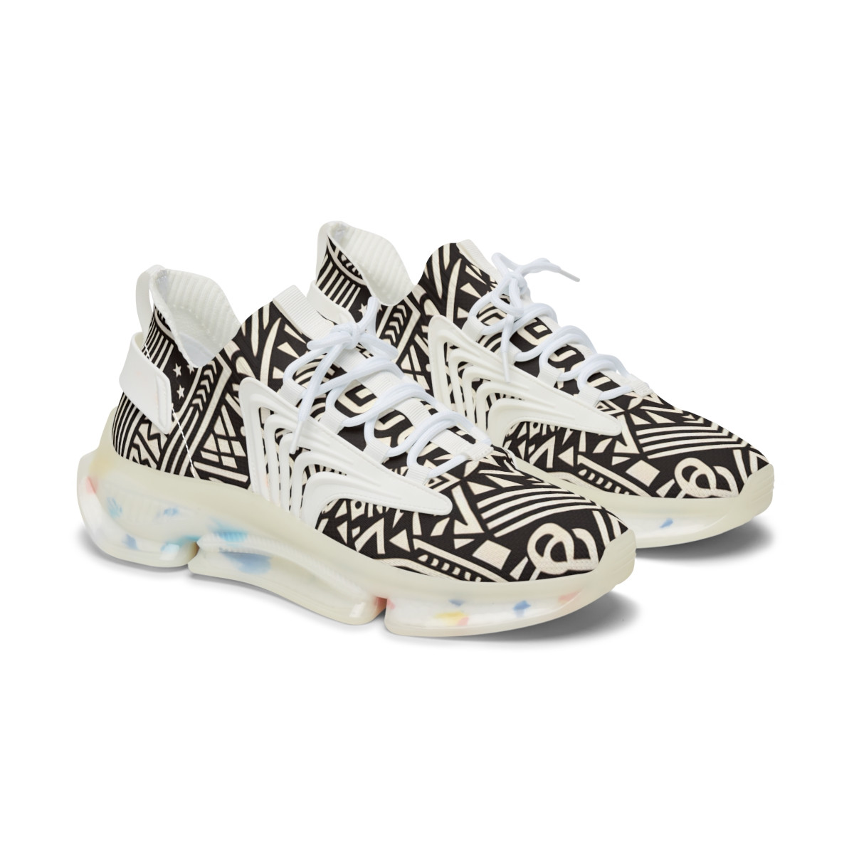 "AfroKicks: Kente Couture Sneakers" - Women's Mesh Sneaker