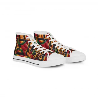 "AfroFusion Kente Kicks" - Men's High top Sneakers