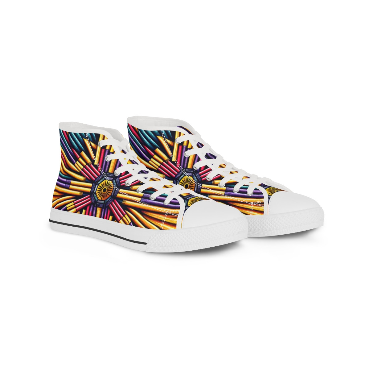 "AfroFusion Kente Kicks" - Men's High top Sneakers