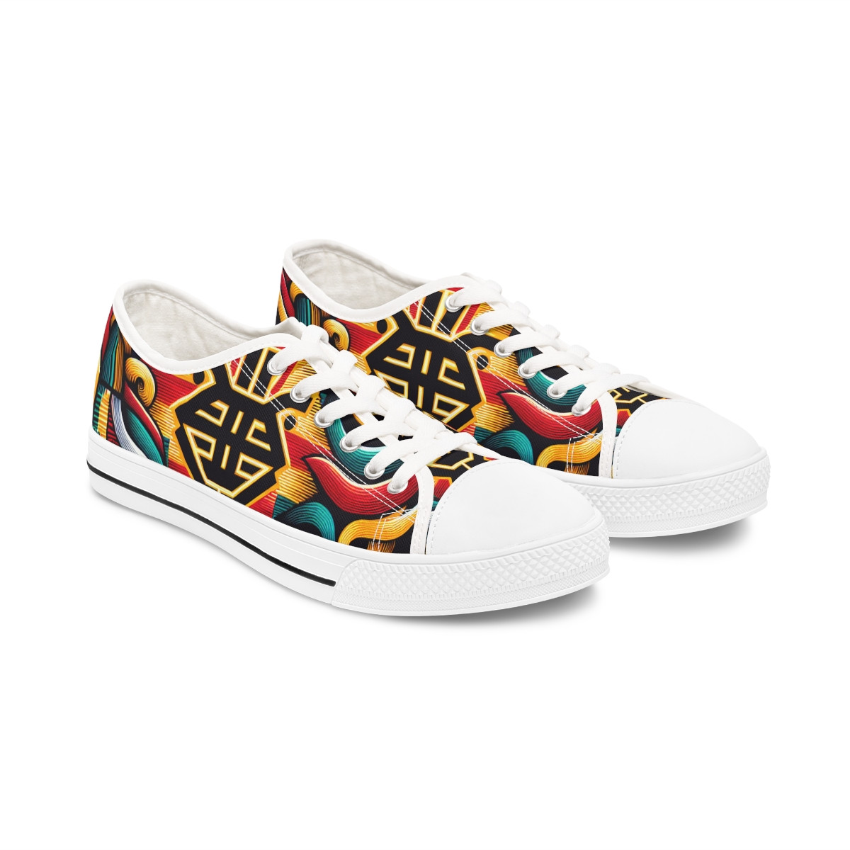 "KenteKicks Fusion" - Women's Lowtop Sneakers