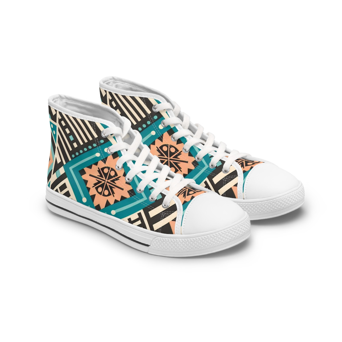 "AfroStride Kente Kicks" - Womn's High top Sneakers