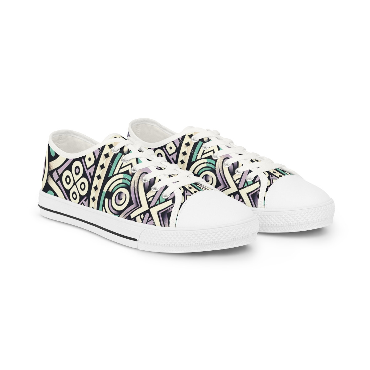 "AfroStride Kente Kicks" - Men's Lowtop Sneakers