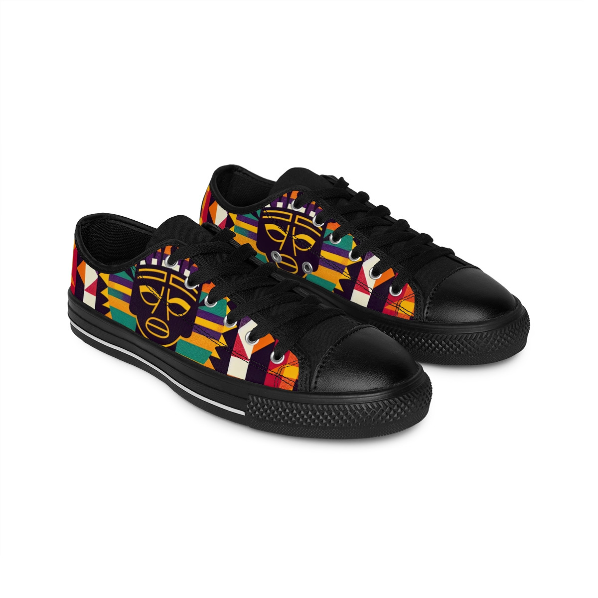 "KenteKicks: Afrocentric Fusion Sneakers" - Women's Sneakers