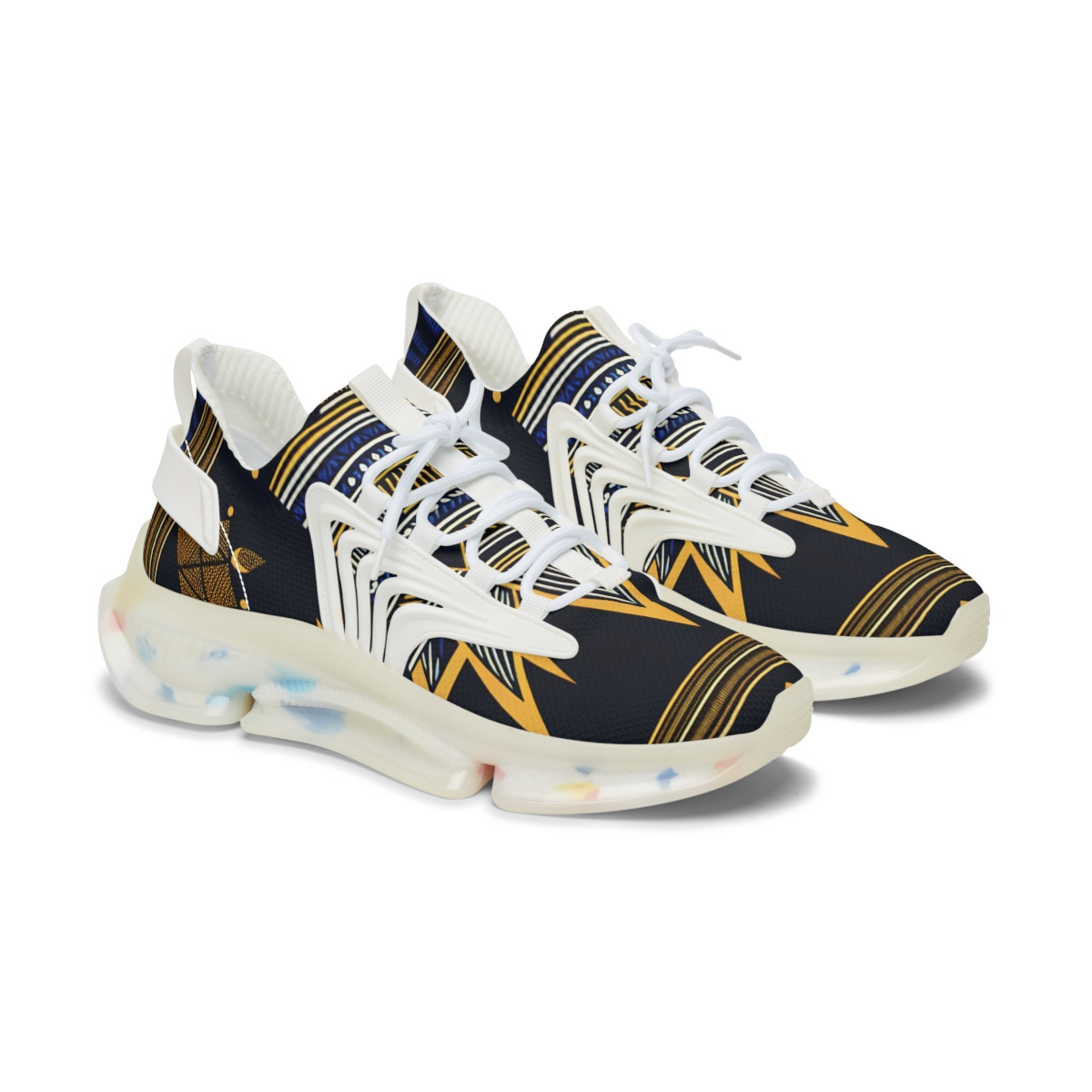 "Heritage Stride Fusion Kente Sneakers" - Women's Mesh Sneaker