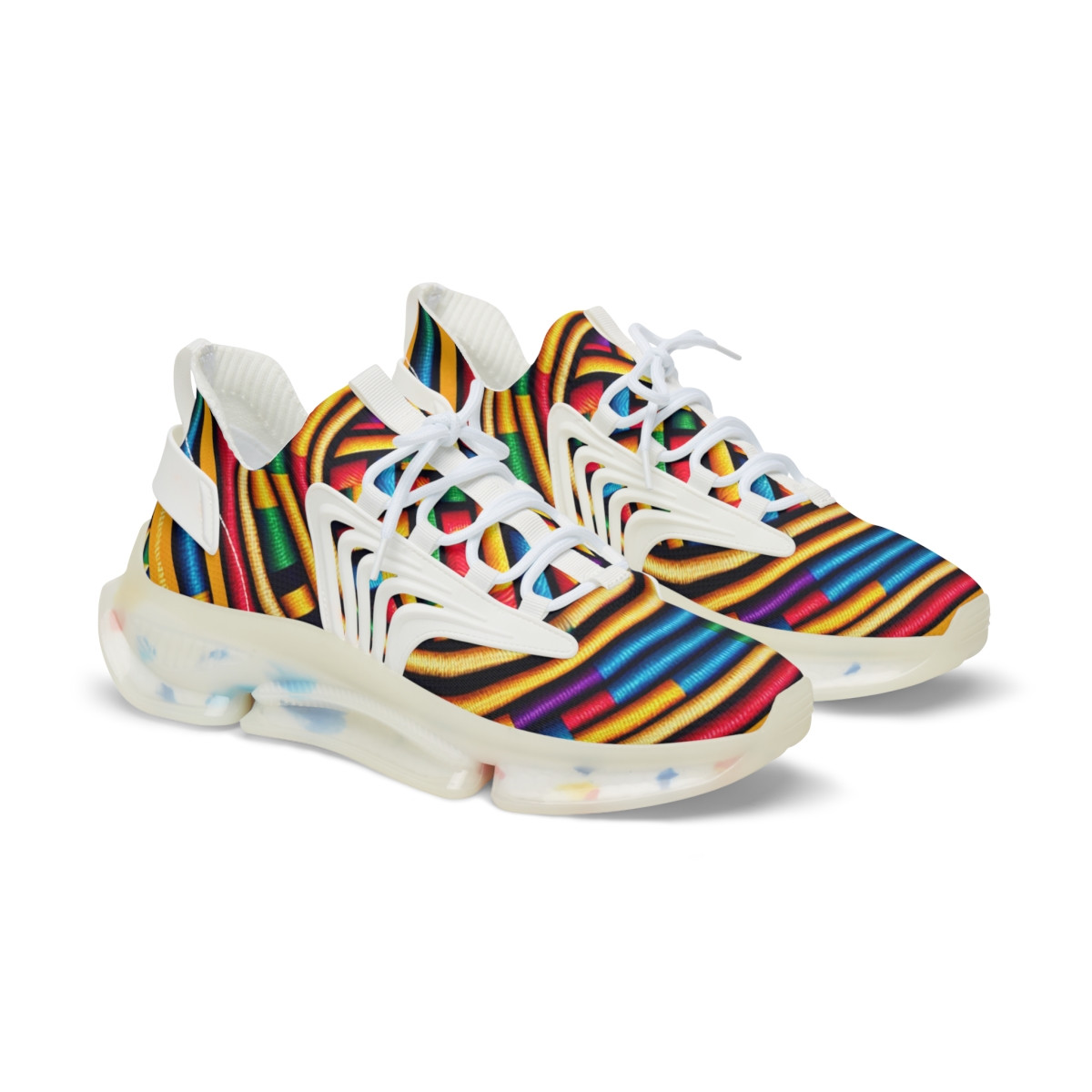 "Heritage Stride - Kente Kaleidoscope Sneakers" - Men's Mesh Sneaker