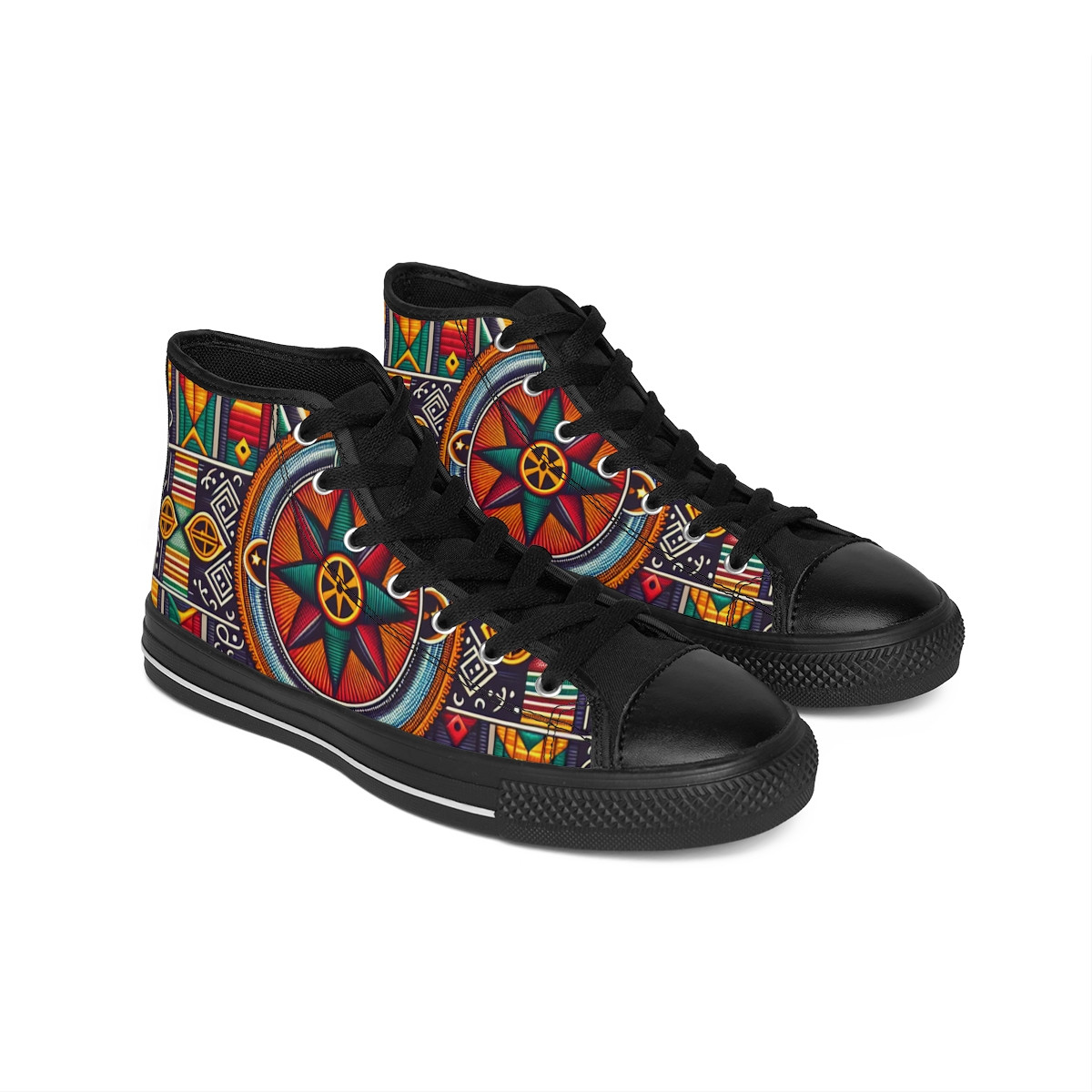 "AfroElite Kente Kicks" - Women's Classic Sneakers