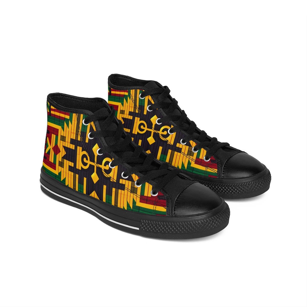 "AfroStride Kente Kicks" - Women's Classic Sneakers