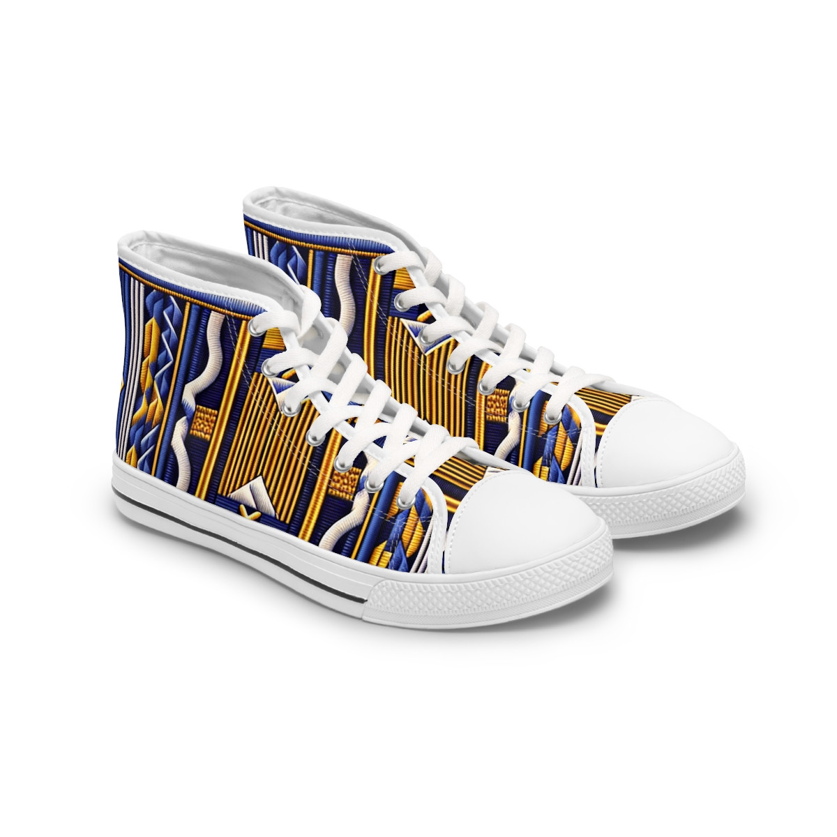 "AfroStride Kente Kicks" - Womn's High top Sneakers