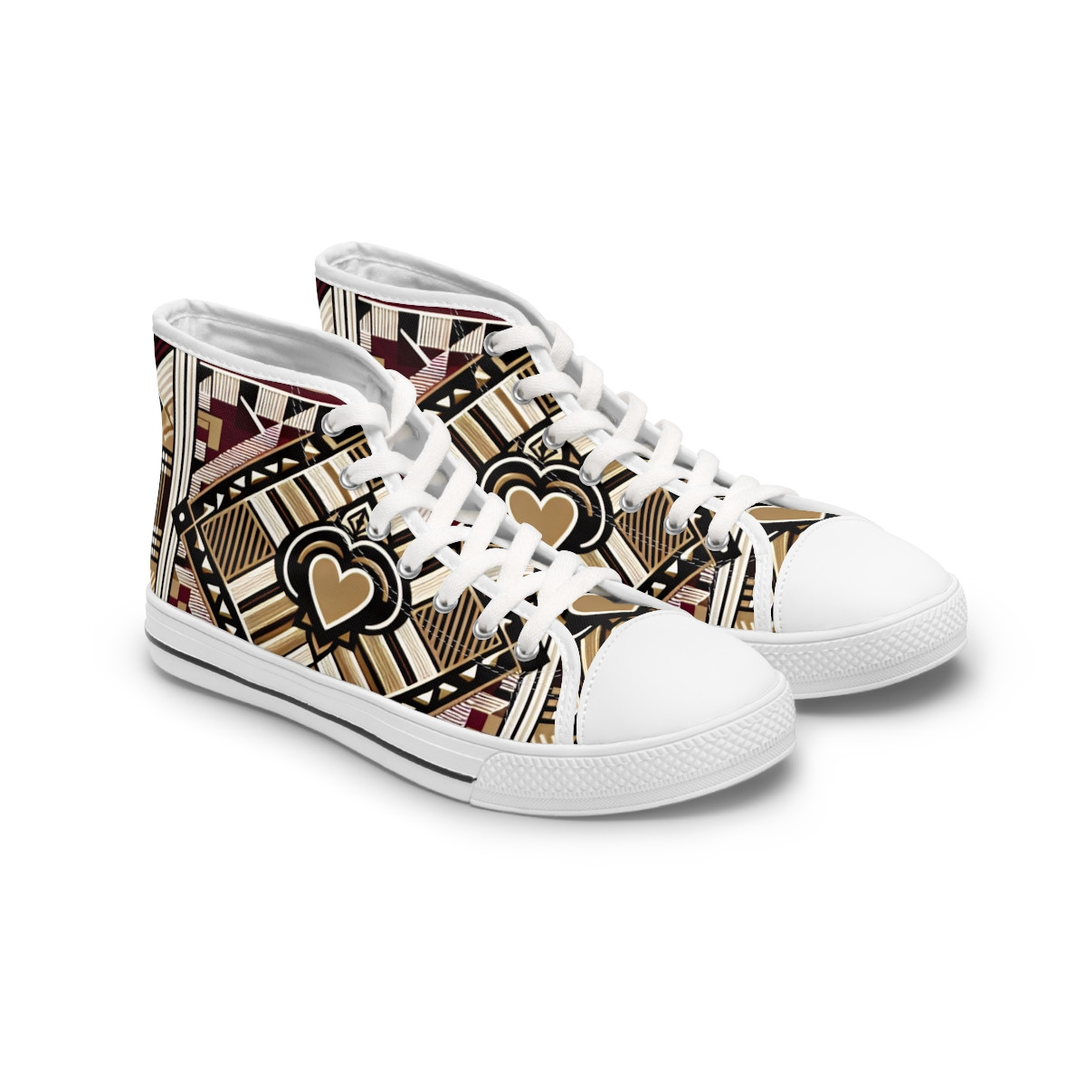 "Afro Essence Kente Kicks" - Womn's High top Sneakers