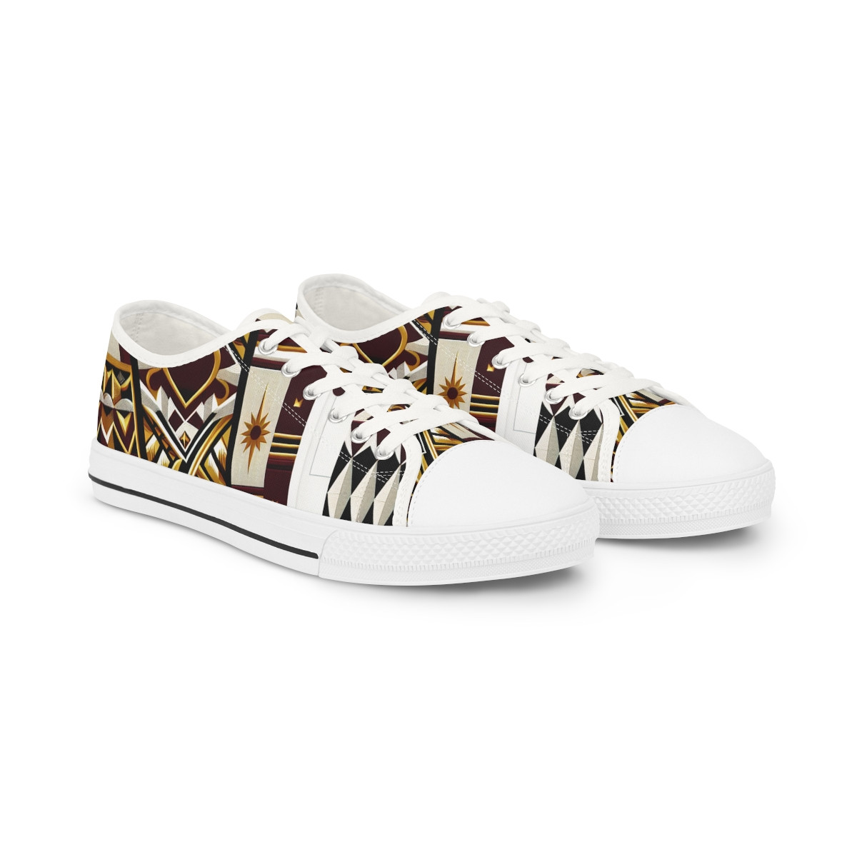 "AfroStride Kente Kicks" - Men's Lowtop Sneakers