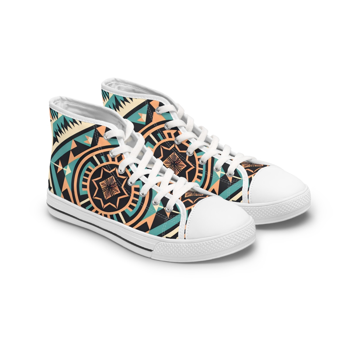 "AfroStride Kente Komfort Sneakers" - Womn's High top Sneakers