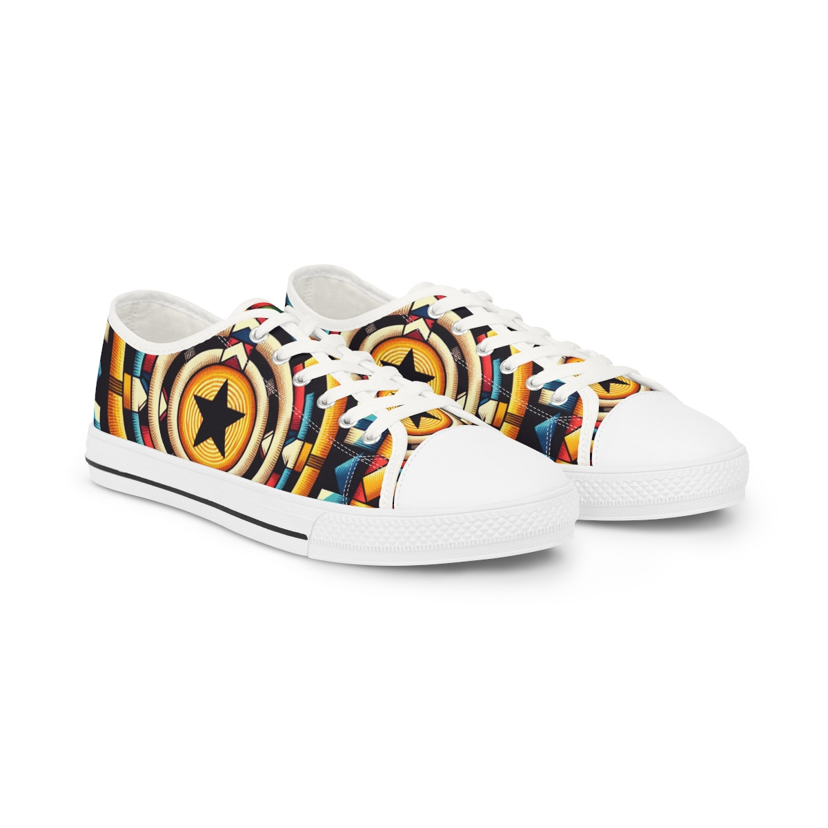 "AfroRhythm Kente Kicks" - Men's Lowtop Sneakers