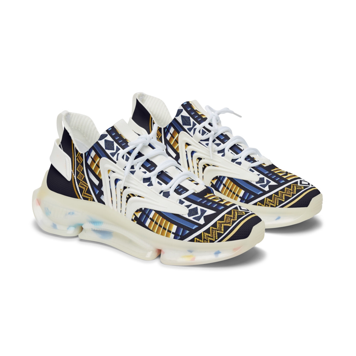 "AfroRhythm Kente Kicks" - Women's Mesh Sneaker