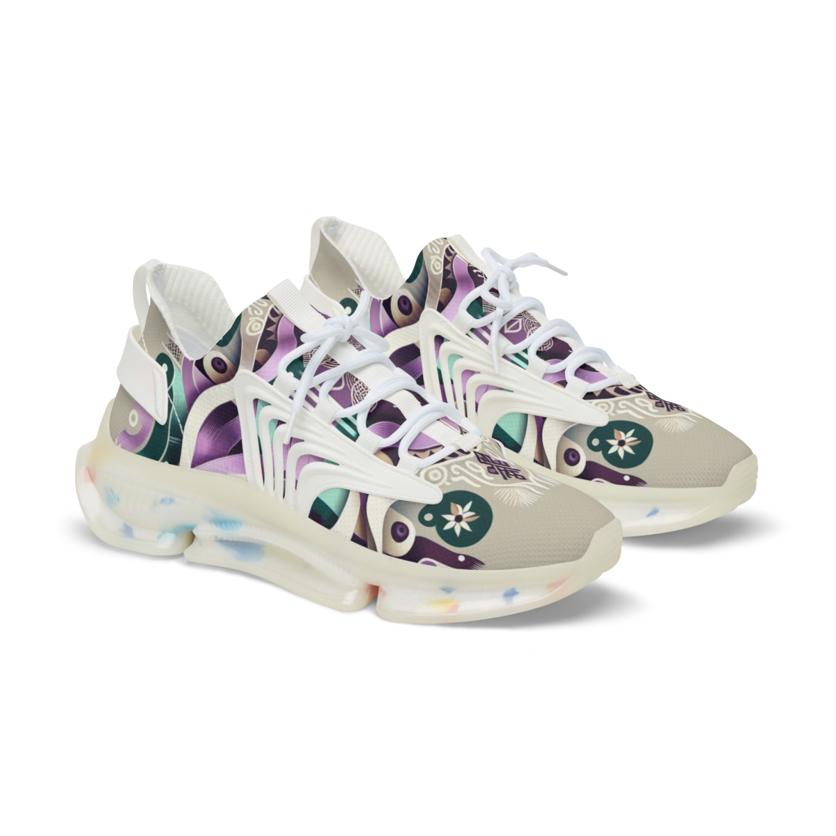 "AfroStride Kente Kaleidoscope Sneakers" - Men's Mesh Sneaker