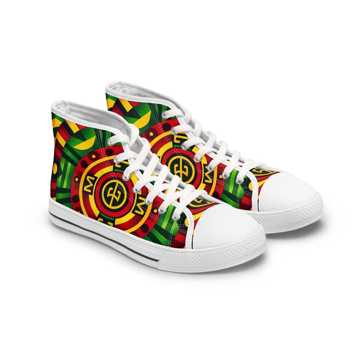"AfroStride Kente Kicks" - Womn's High top Sneakers