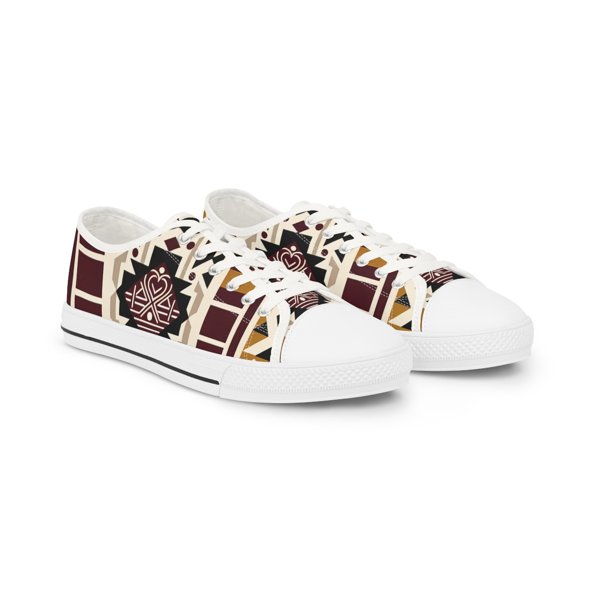"AfroFusion Kente Kicks" - Men's Lowtop Sneakers