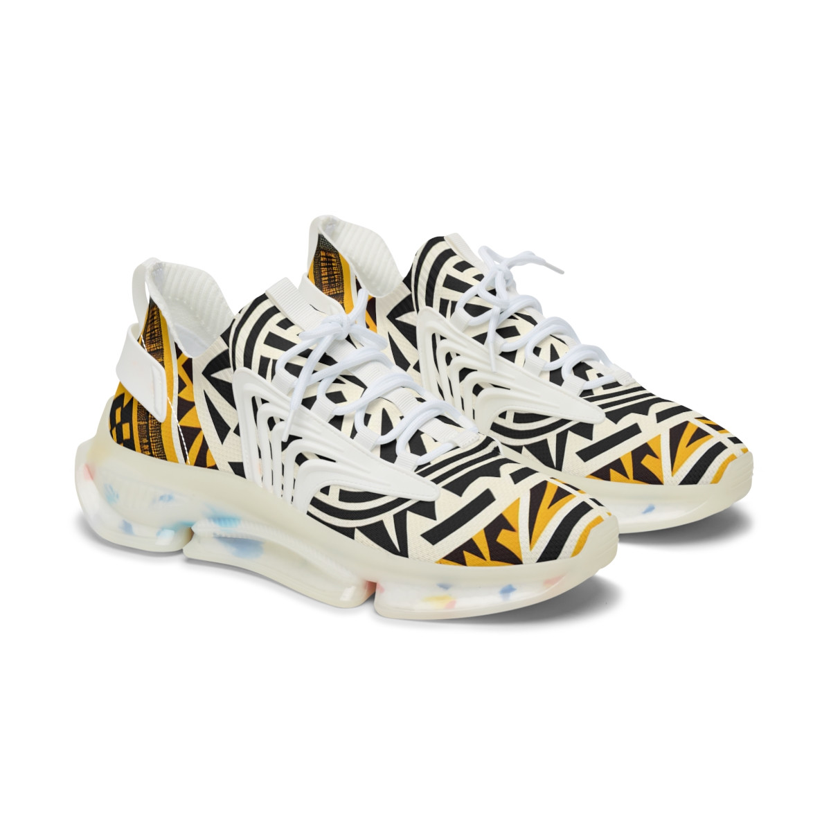 "AfroFusion Kente Kicks" - Women's Mesh Sneaker