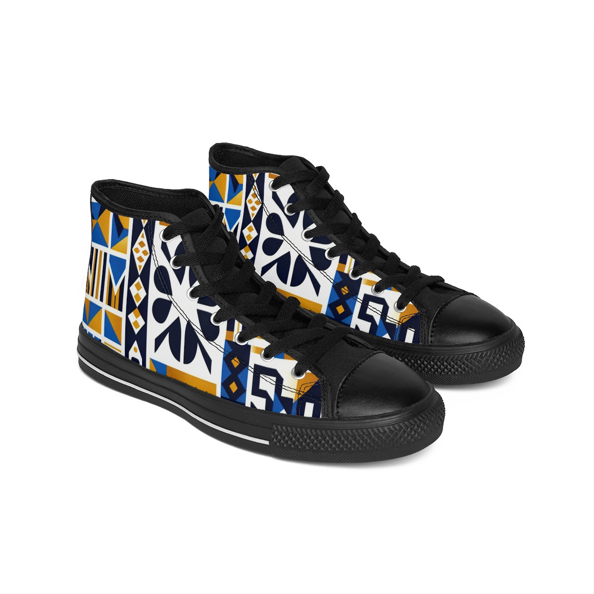 "Heritage Stride: Kente Fusion Sneakers" - Women's Classic Sneakers