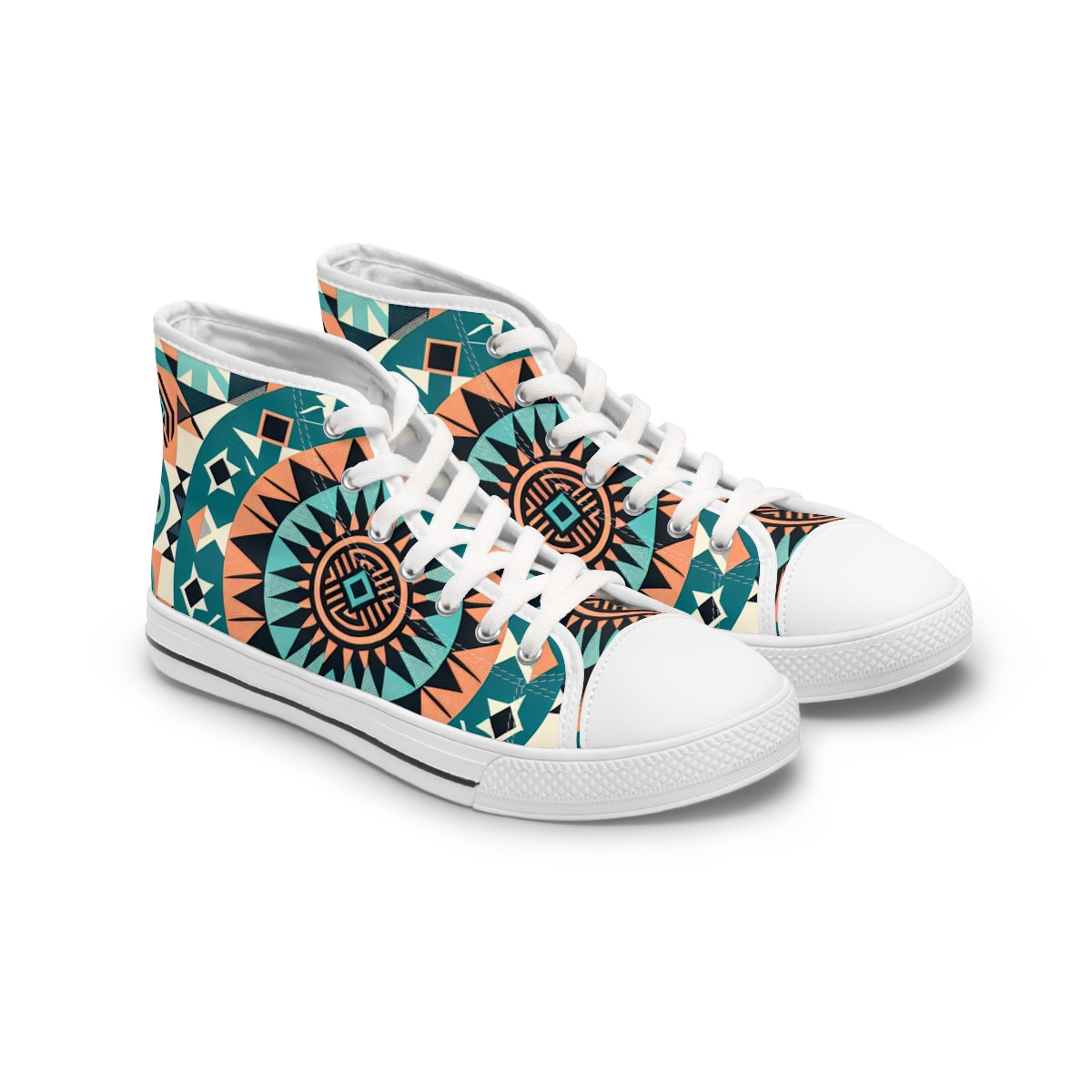 "AfroFusion Kente Kicks" - Womn's High top Sneakers
