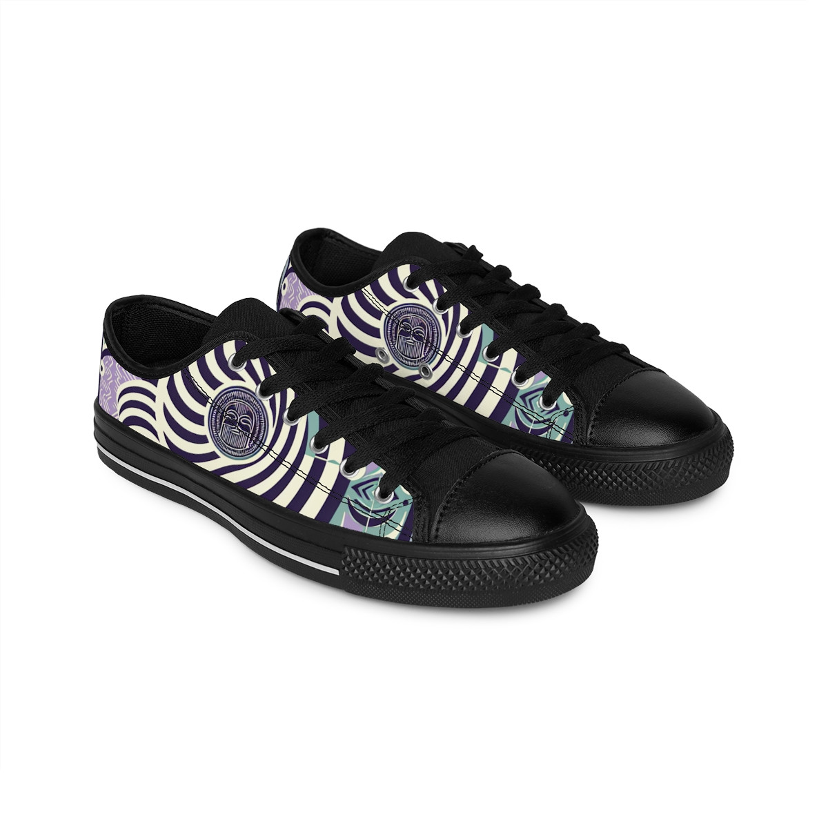 "AfroDazzle Kente Kicks" - Women's Sneakers
