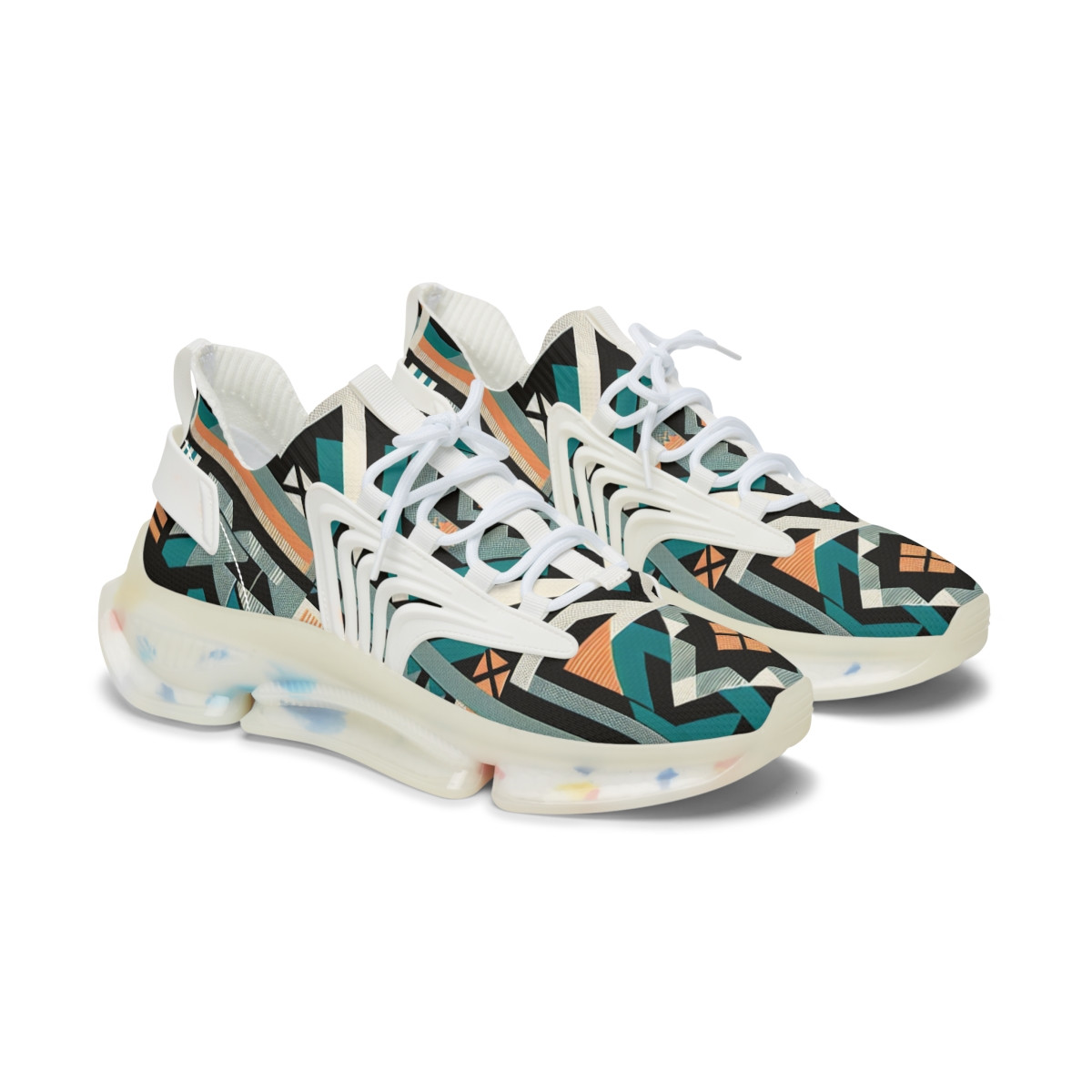 "AfroVibe Kente Kicks" - Women's Mesh Sneaker
