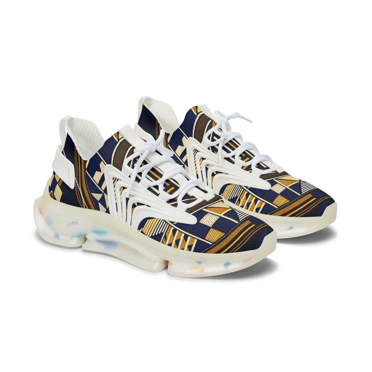 "AfroStride: Kente Kaleidoscope Sneakers" - Women's Mesh Sneaker