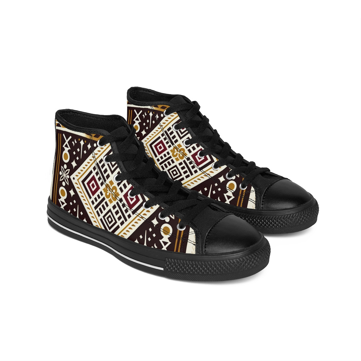 "AfroStride Vibrant Kente Kicks" - Women's Classic Sneakers