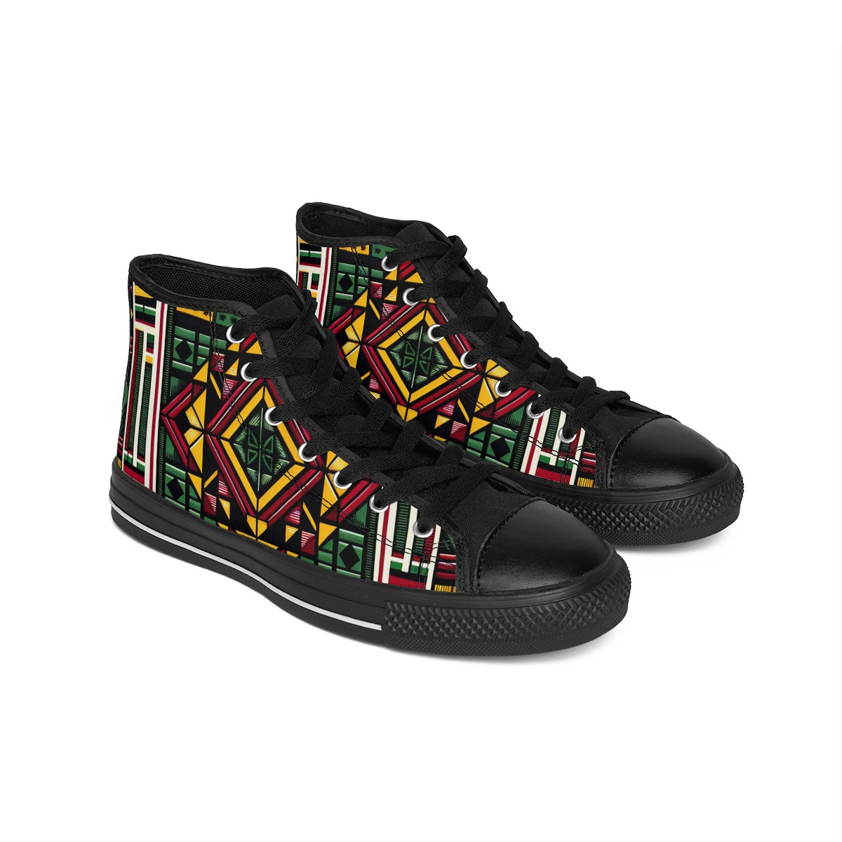 "AfroStride Kente Kicks" - Women's Classic Sneakers