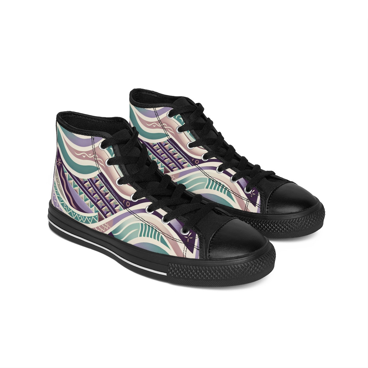 "AfroRhythm Kente Kicks" - Women's Classic Sneakers