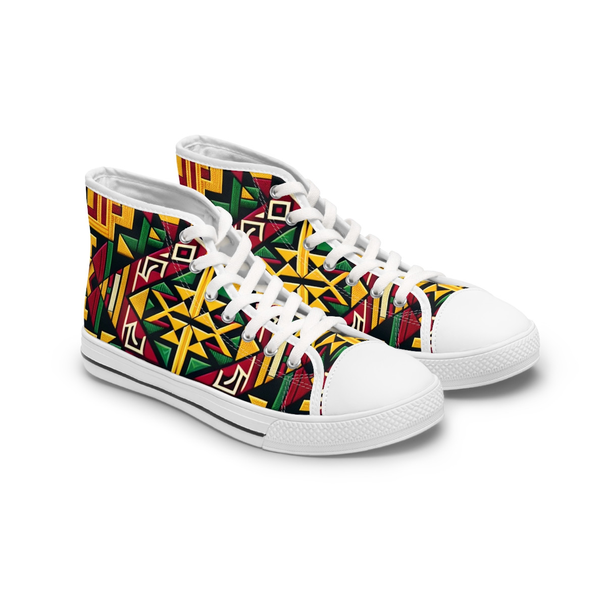 "AfroVogue Kente Kicks" - Womn's High top Sneakers