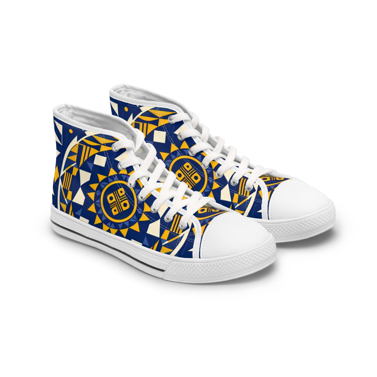 "AfroVibe Kente Kicks" - Womn's High top Sneakers