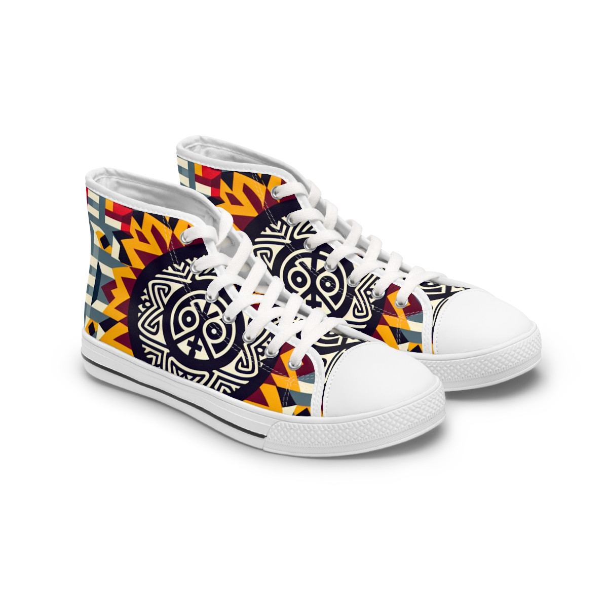 "AfroRhythm Kente Kicks" - Womn's High top Sneakers