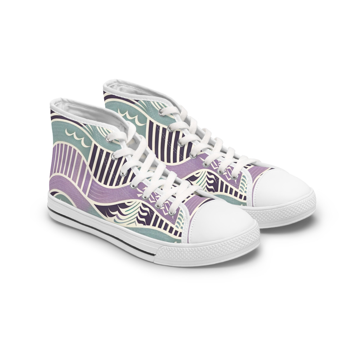 "AfroVibes Kente Kicks" - Womn's High top Sneakers