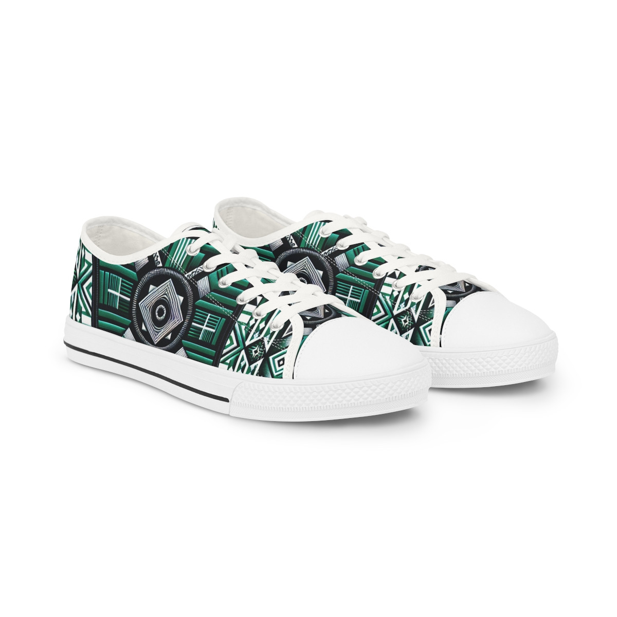"AfroStride: Kente Kaleidoscope Sneakers" - Men's Lowtop Sneakers