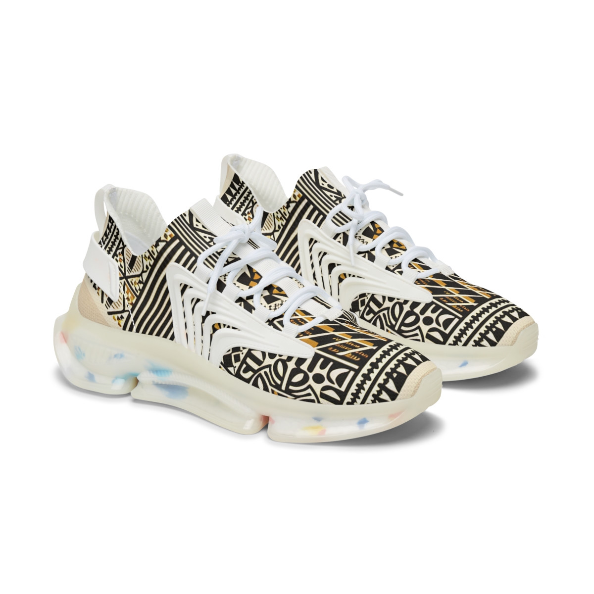 "AfroVogue Kente Kicks" - Women's Mesh Sneaker