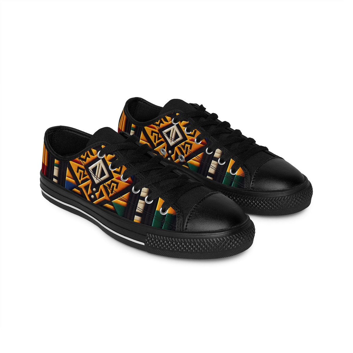 "Vibrant Heritage Kente Kicks" - Women's Sneakers