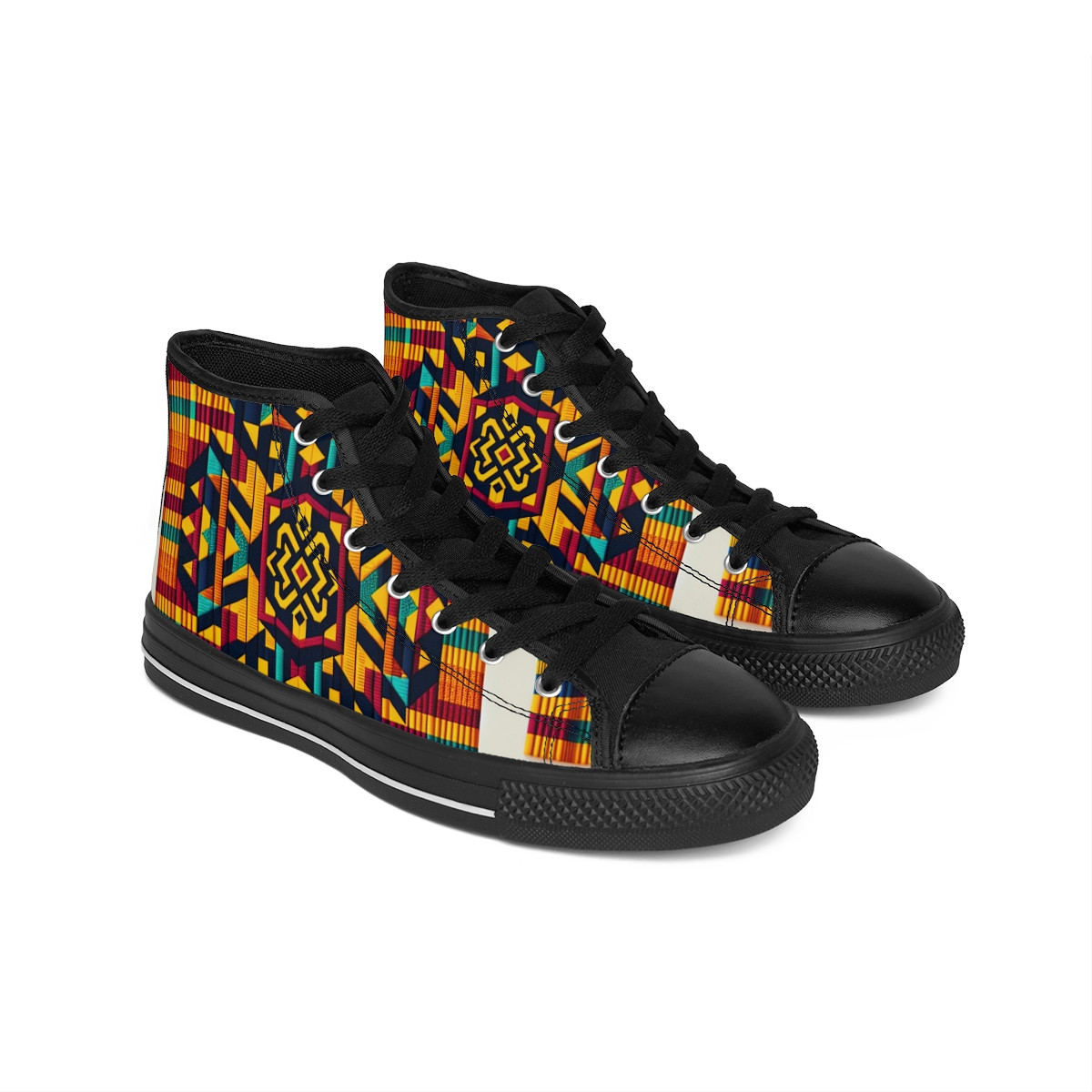 "AfroFusion Kente Kicks" - Women's Classic Sneakers