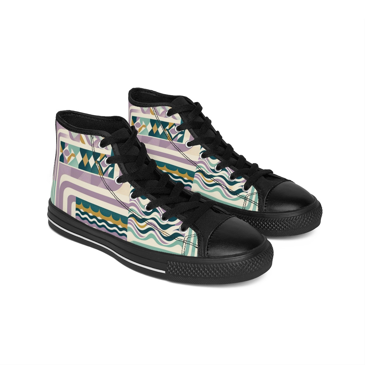 "Kente Kicks: Afrocentric Agility" - Women's Classic Sneakers
